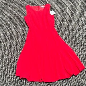 Calvin Klein Bold Red Dress sleeveless cocktail size 2 NWT